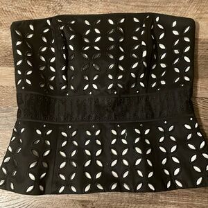 White House Black Market Black & White Corset Tube Top Size 6. Good condition.